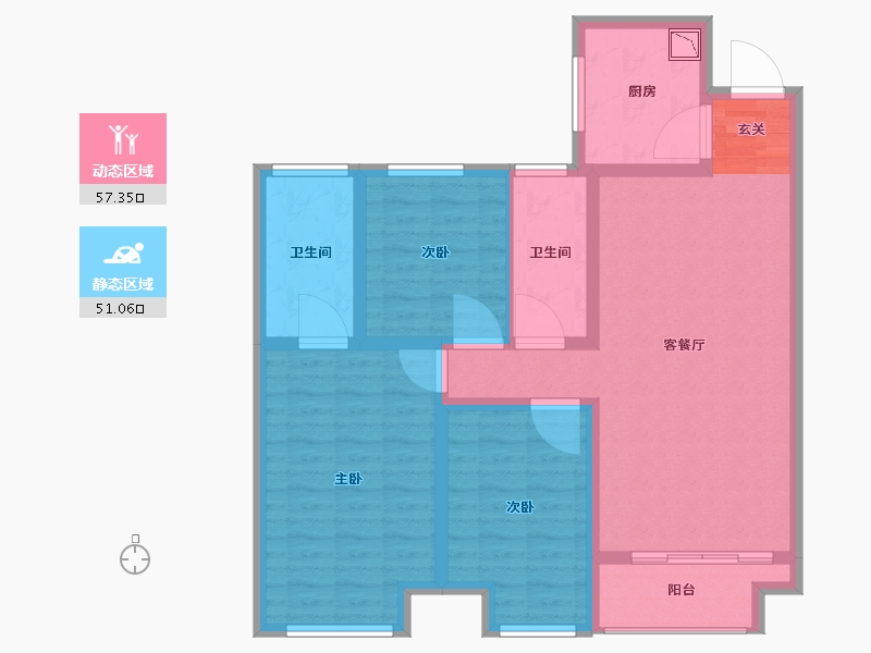 陕西省-西安市-天地源兰樾坊-96.60-户型库-动静分区