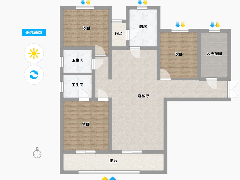 陕西省-西安市-九境城-102.20-户型库-采光通风