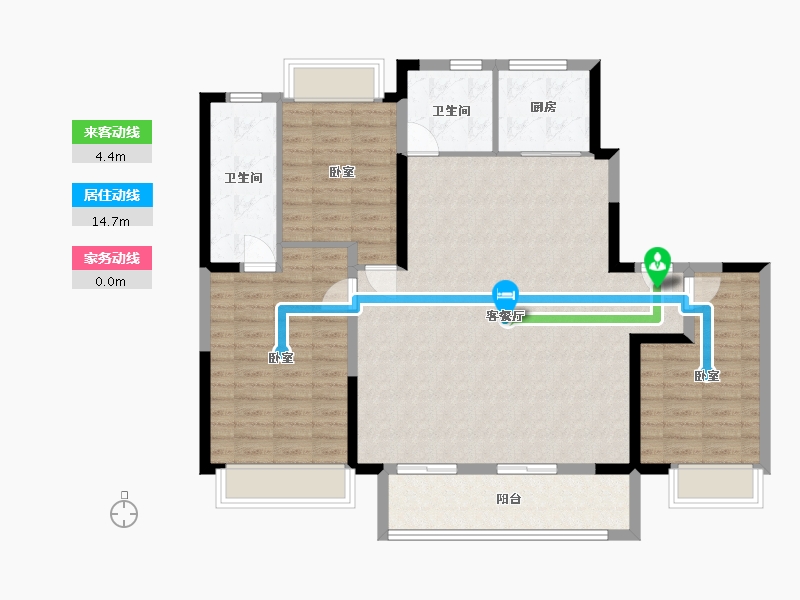 江苏省-常州市-万科四季都会-114.00-户型库-动静线