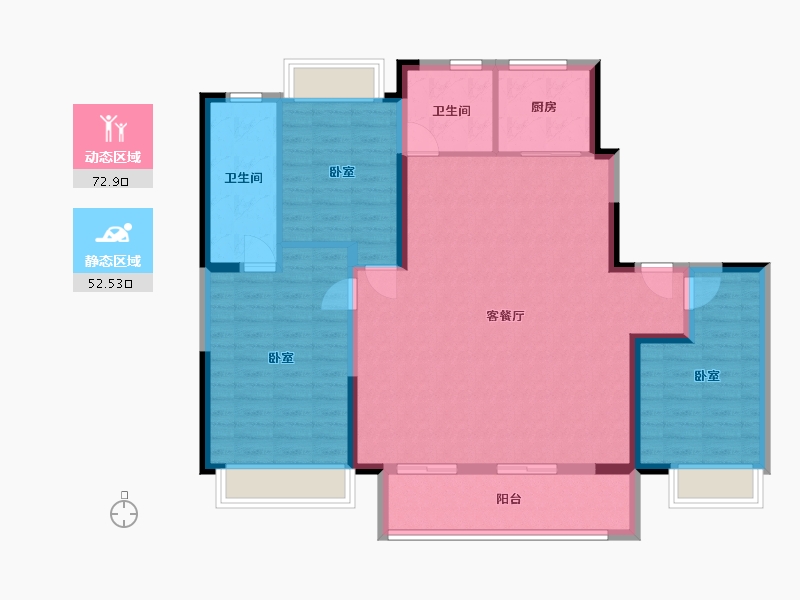 江苏省-常州市-万科四季都会-114.00-户型库-动静分区