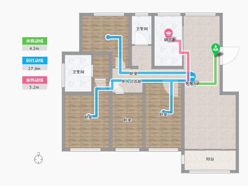 江苏省-无锡市-奥体紫兰园-141.85-户型库-动静线