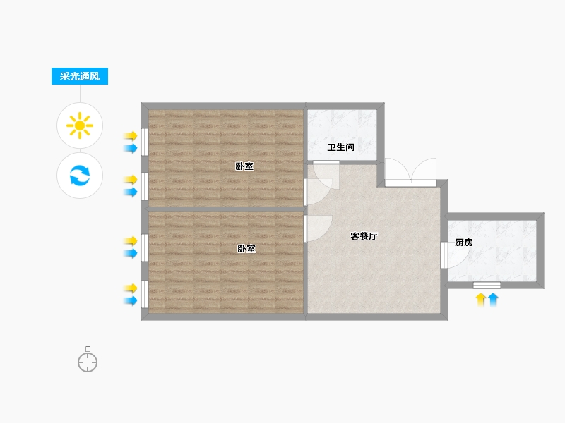 江苏省-苏州市-宝韵铂宫-74.00-户型库-采光通风