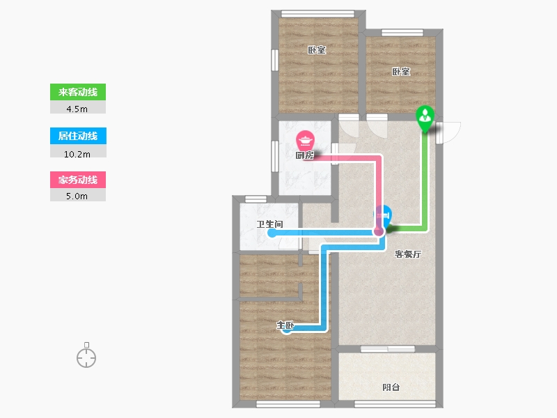 江苏省-苏州市-雅戈尔紫玉花园-72.00-户型库-动静线