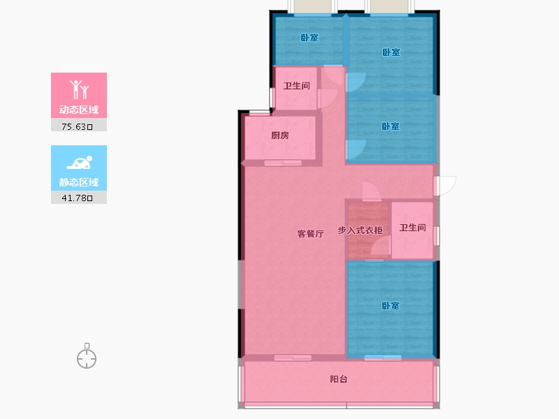 广西壮族自治区-玉林市-中鼎中心智慧森林城-106.22-户型库-动静分区