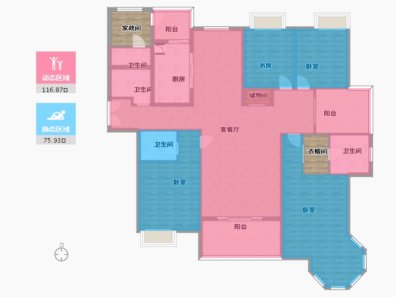 陕西省-渭南市-蒲城公园天下-183.33-户型库-动静分区