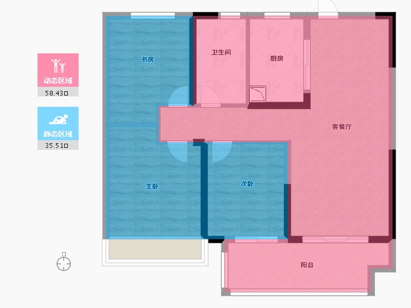 江苏省-徐州市-珍宝岛雍景和府-84.00-户型库-动静分区