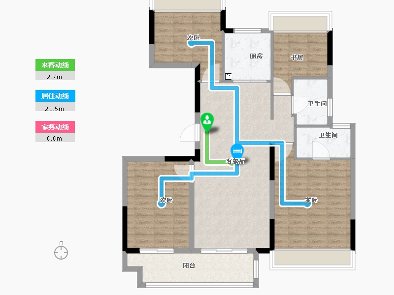 江苏省-徐州市-珍宝岛雍景和府-103.00-户型库-动静线