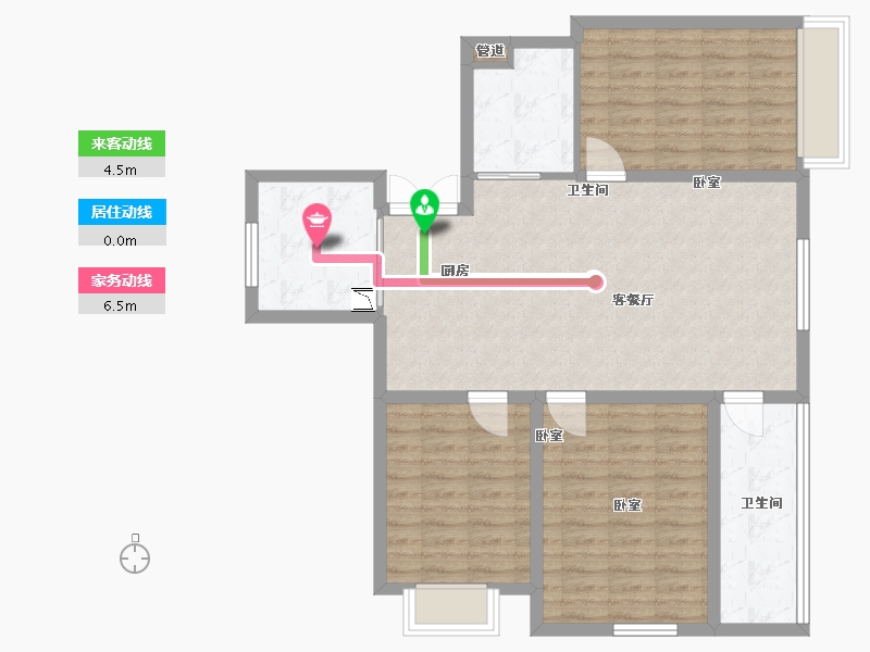 江苏省-苏州市-宝韵铂宫-96.24-户型库-动静线