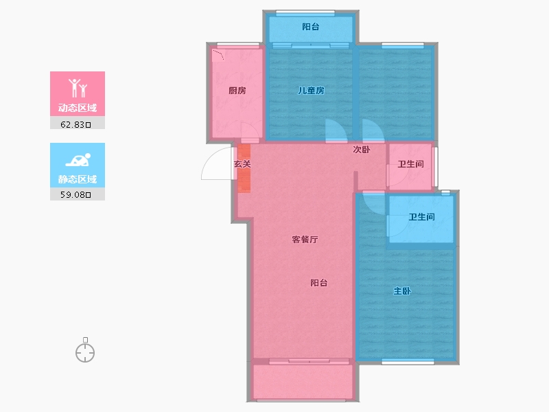 陕西省-西安市-天地源兰樾坊-109.72-户型库-动静分区