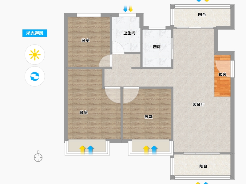 江苏省-徐州市-光明·泉城熙悦-93.13-户型库-采光通风