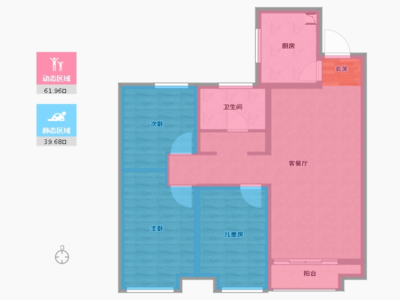 陕西省-西安市-天地源兰樾坊-90.76-户型库-动静分区