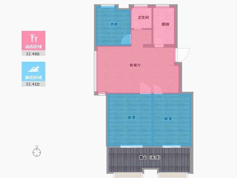 江苏省-南京市-朗诗万都玲珑樾-70.00-户型库-动静分区