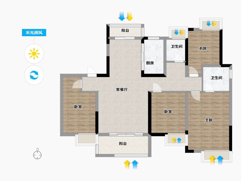 江西省-抚州市-硕丰大成-111.52-户型库-采光通风