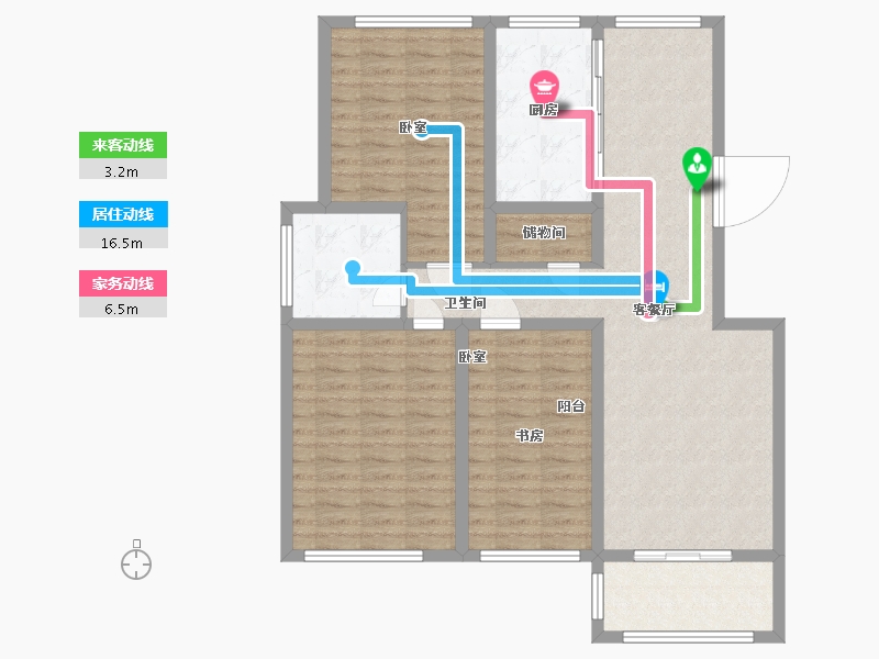 江苏省-无锡市-奥体紫兰园-105.86-户型库-动静线