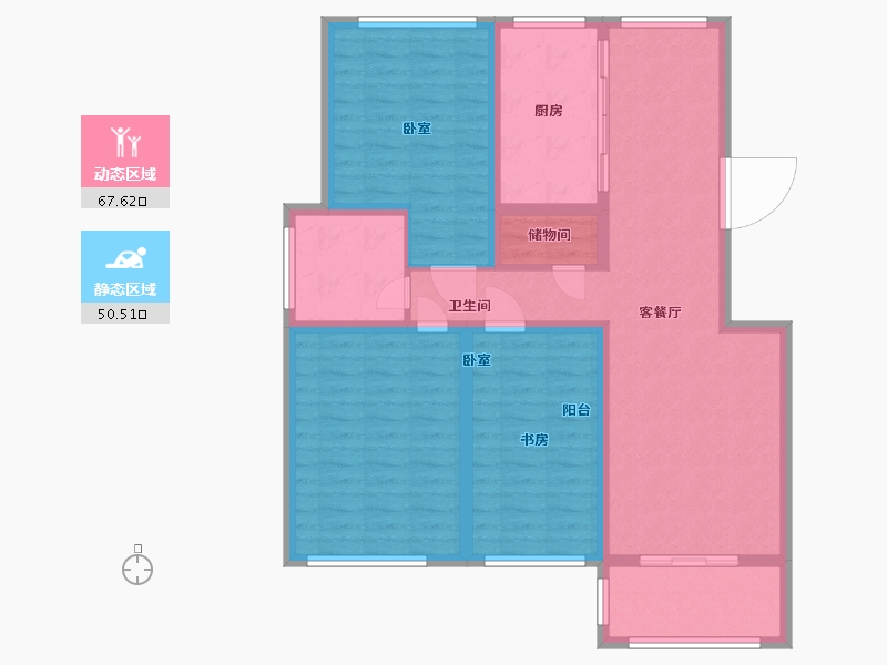 江苏省-无锡市-奥体紫兰园-105.86-户型库-动静分区