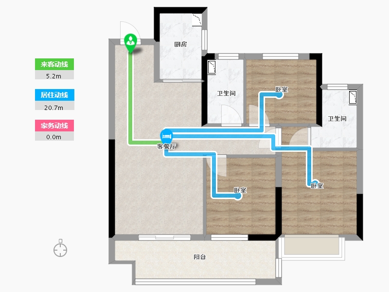 江苏省-常州市-中梁中南拾光印-84.00-户型库-动静线