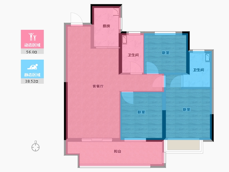 江苏省-常州市-中梁中南拾光印-84.00-户型库-动静分区