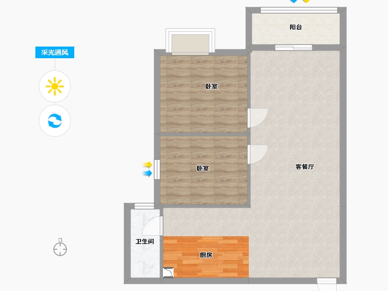 广西壮族自治区-玉林市-御林华府-72.32-户型库-采光通风