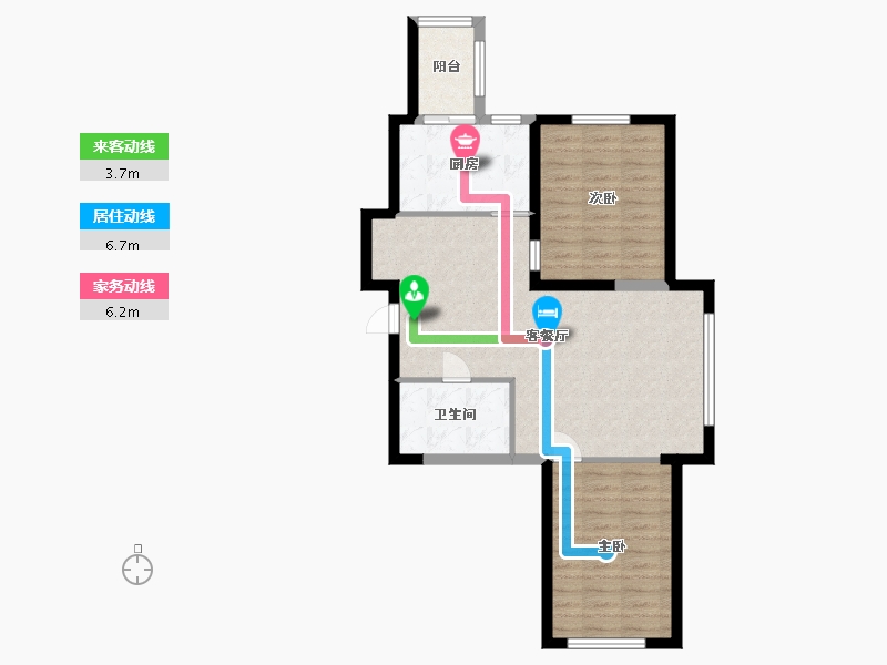 黑龙江省-哈尔滨市-凡尔赛诗城二期-73.70-户型库-动静线