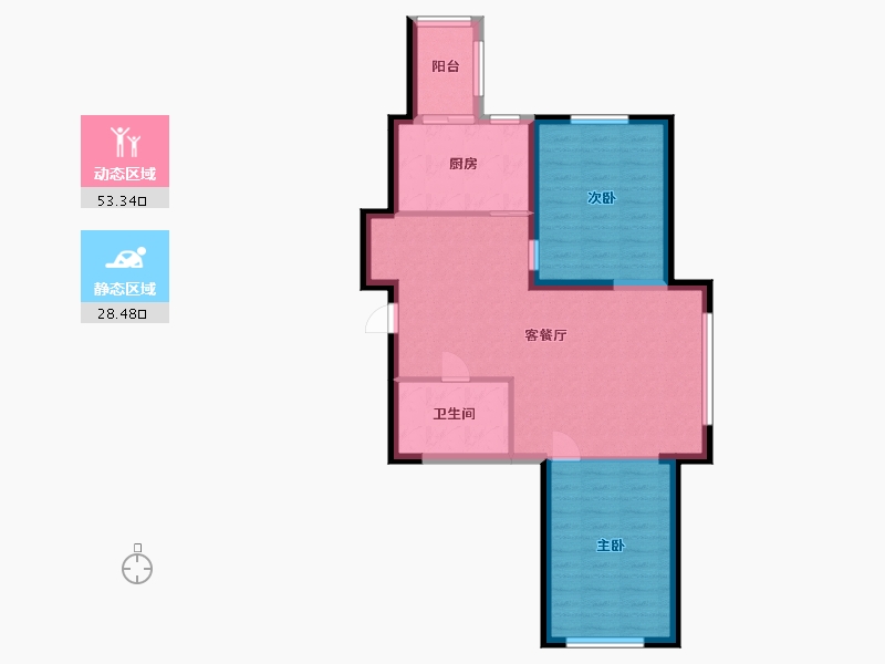 黑龙江省-哈尔滨市-凡尔赛诗城二期-73.70-户型库-动静分区