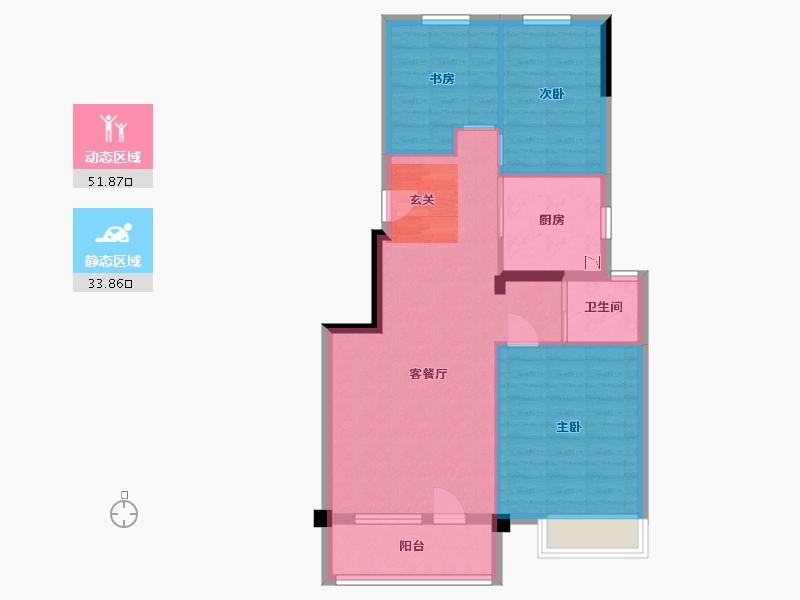 黑龙江省-哈尔滨市-碧桂园•欧洲城-拉菲小镇-77.32-户型库-动静分区