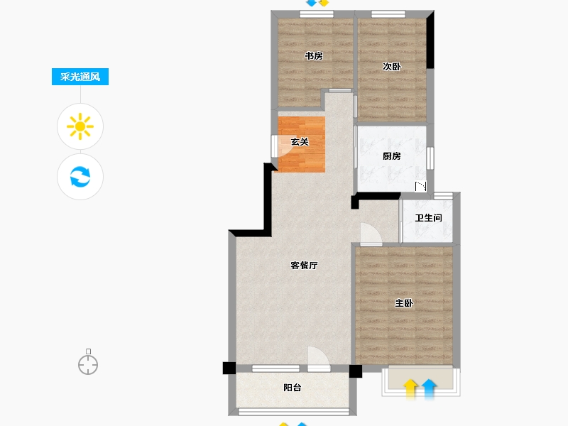 黑龙江省-哈尔滨市-碧桂园•欧洲城-拉菲小镇-77.32-户型库-采光通风