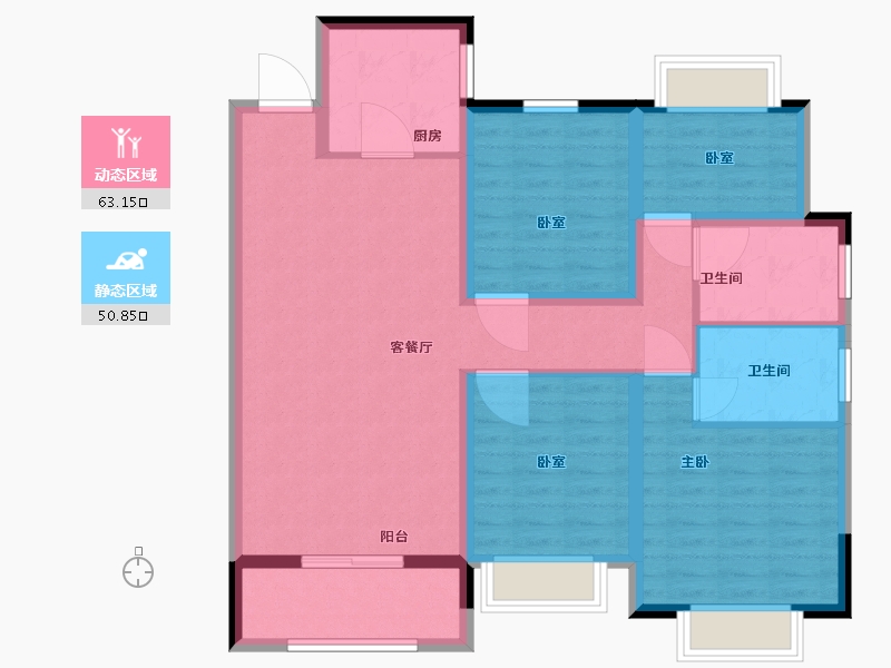 江西省-抚州市-梦湖公馆-102.00-户型库-动静分区