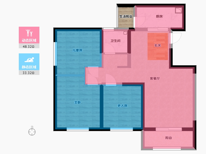 陕西省-西安市-朗诗雁南栖-73.64-户型库-动静分区