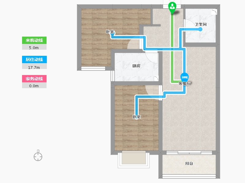 甘肃省-兰州市-中国铁建云公馆-65.93-户型库-动静线