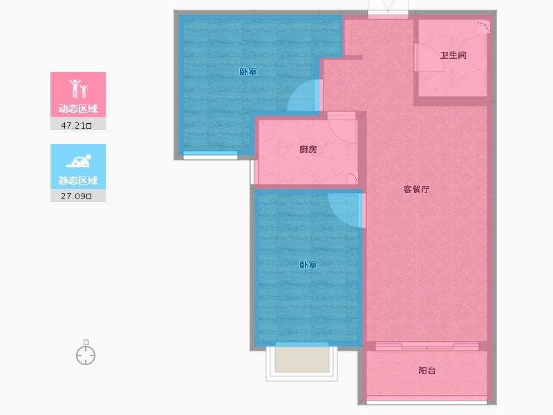 甘肃省-兰州市-中国铁建云公馆-65.93-户型库-动静分区