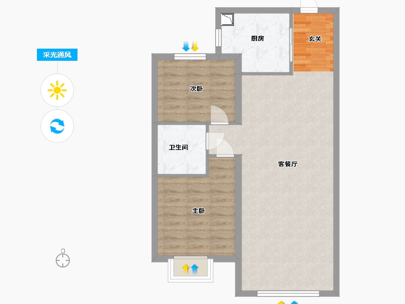 黑龙江省-哈尔滨市-恒泰·悦璟府-72.00-户型库-采光通风