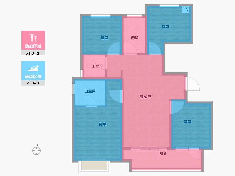 江苏省-徐州市-中南樾府-96.00-户型库-动静分区