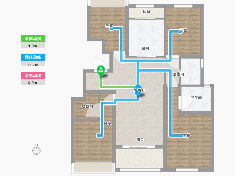 江苏省-苏州市-雅戈尔紫玉花园-104.00-户型库-动静线