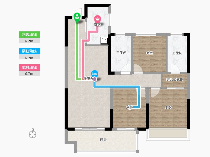 江苏省-徐州市-珍宝岛雍景和府-90.01-户型库-动静线