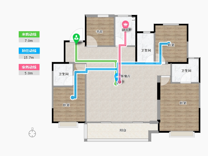 江苏省-徐州市-中南樾府-109.00-户型库-动静线