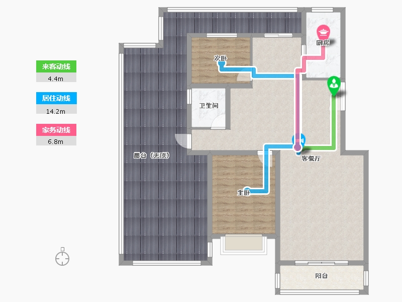 陕西省-榆林市-西港锦天城-148.37-户型库-动静线