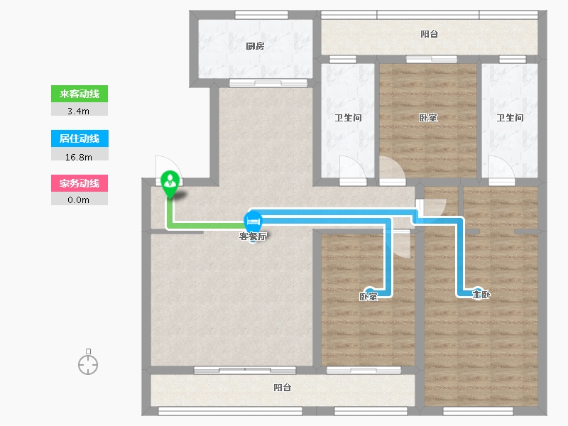 辽宁省-营口市-林昌·天铂-112.61-户型库-动静线