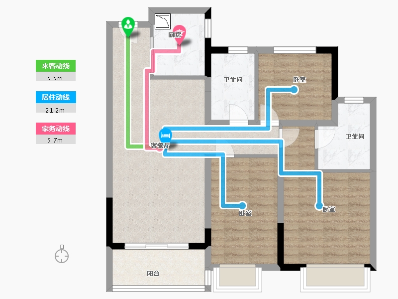 江苏省-无锡市-宝龙TOD未来新城-81.00-户型库-动静线