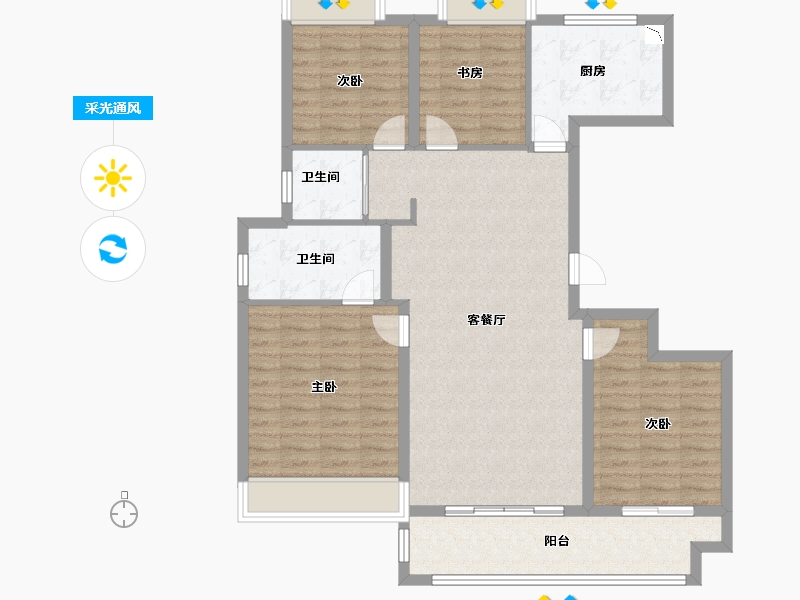 江苏省-徐州市-融创枫丹公馆-108.00-户型库-采光通风