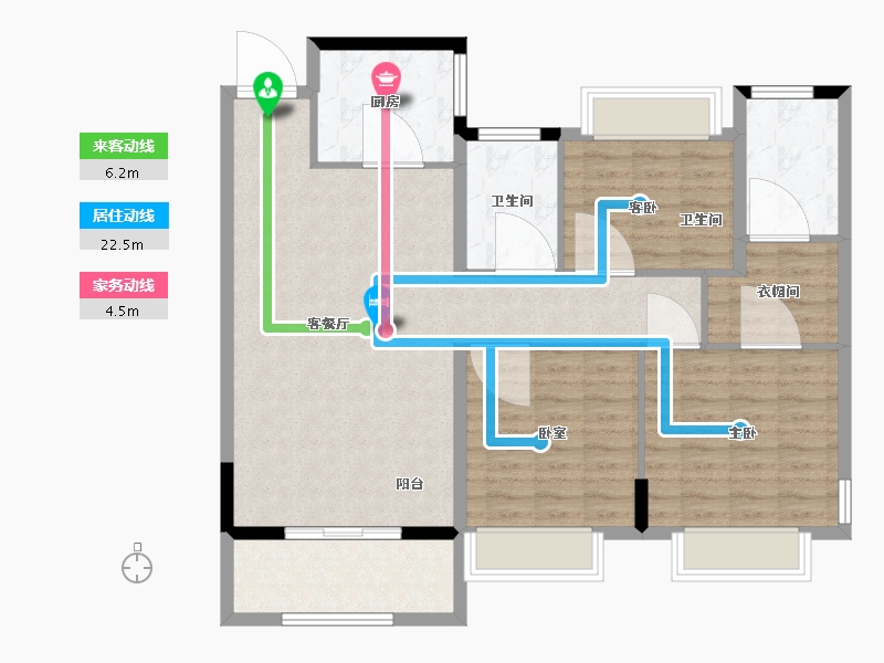 江西省-抚州市-梦湖公馆-105.00-户型库-动静线