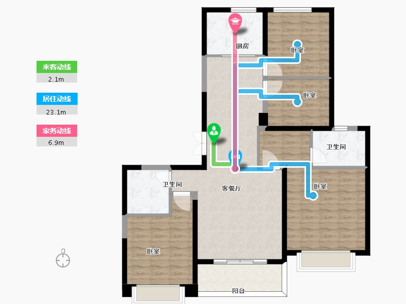 陕西省-西安市-奥园和悦府-114.14-户型库-动静线