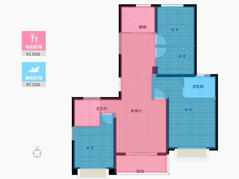 陕西省-西安市-奥园和悦府-114.14-户型库-动静分区