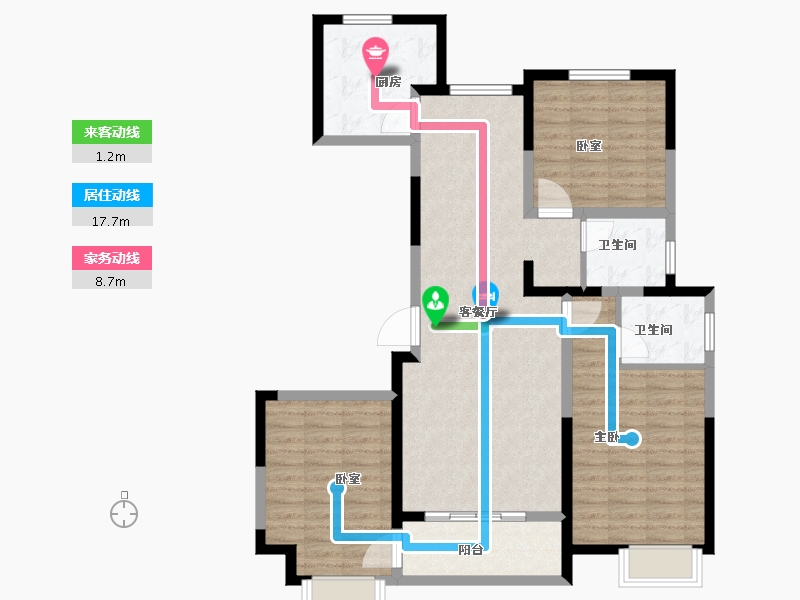 陕西省-西安市-德美·万有引俪-102.06-户型库-动静线