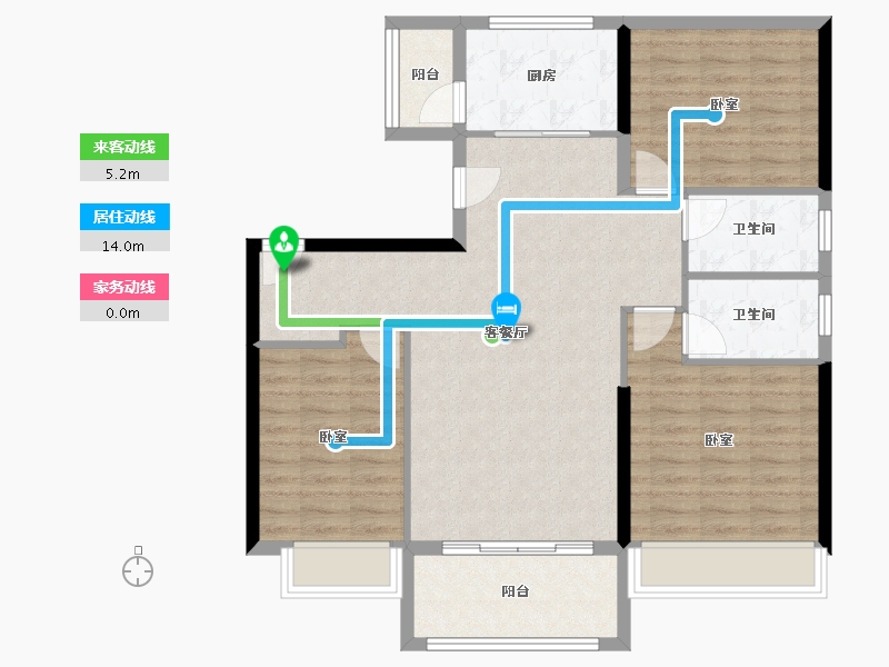 贵州省-遵义市-碧桂园城央壹品-93.86-户型库-动静线