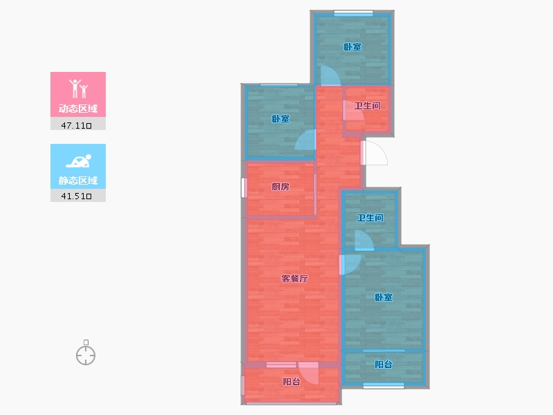 河北省-保定市-白石山居茂华园-79.00-户型库-动静分区