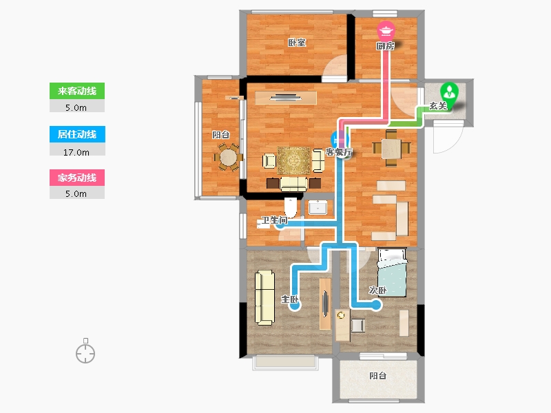 江苏省-南京市-碧桂园北站华府-75.00-户型库-动静线