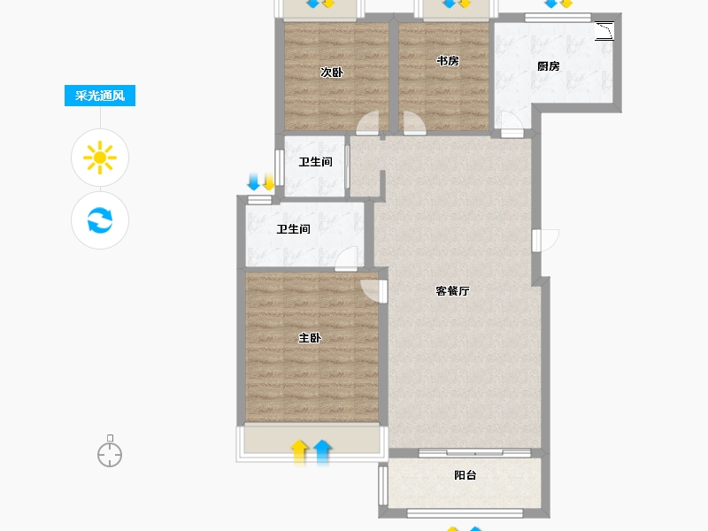 江苏省-徐州市-融创枫丹公馆-91.99-户型库-采光通风