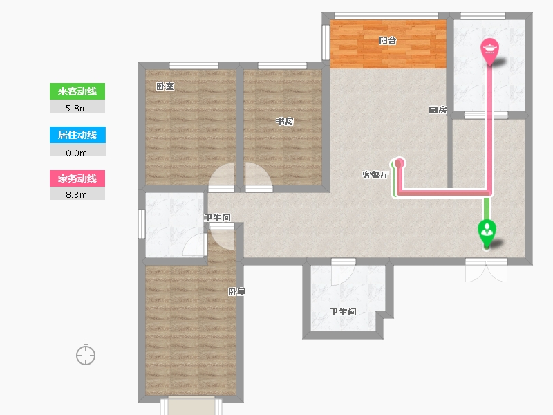 甘肃省-兰州市-兴兰湖滨国际-107.63-户型库-动静线