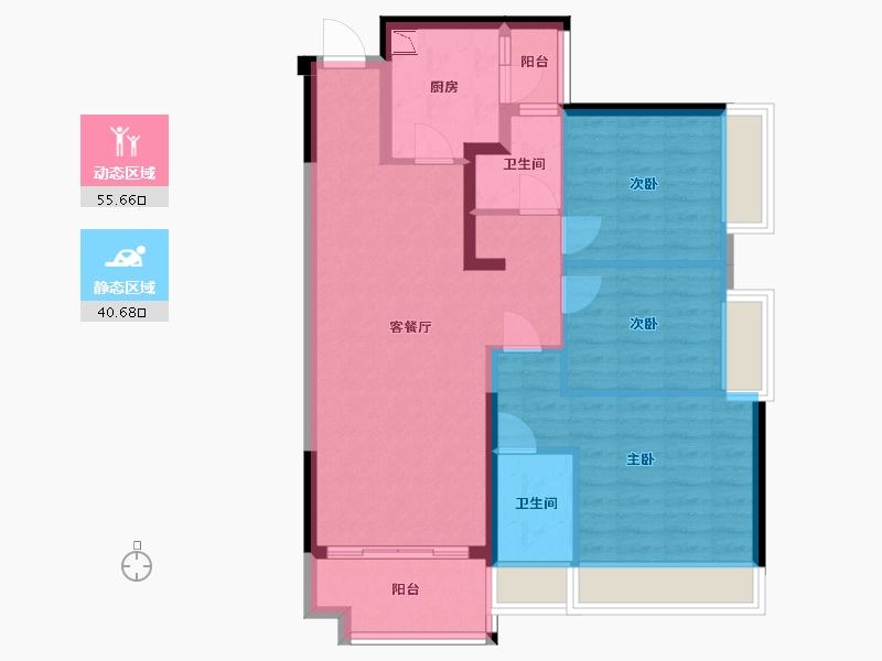 广东省-中山市-畔山中心城-86.00-户型库-动静分区