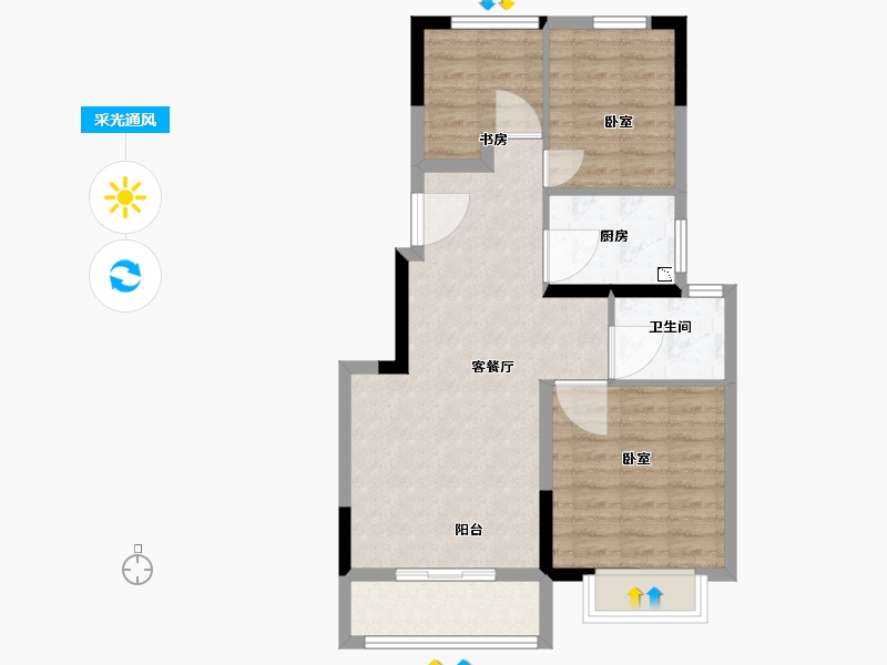 江苏省-无锡市-宝龙TOD未来新城-68.01-户型库-采光通风